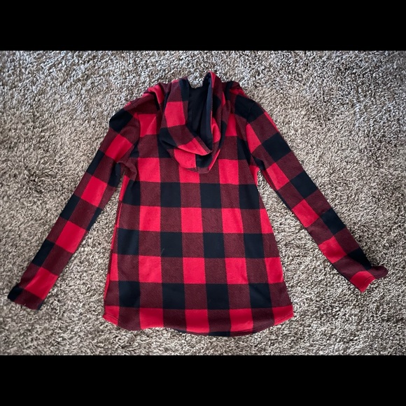 Buffalo plaid large print, casual pullover hoodie - Picture 2 of 6